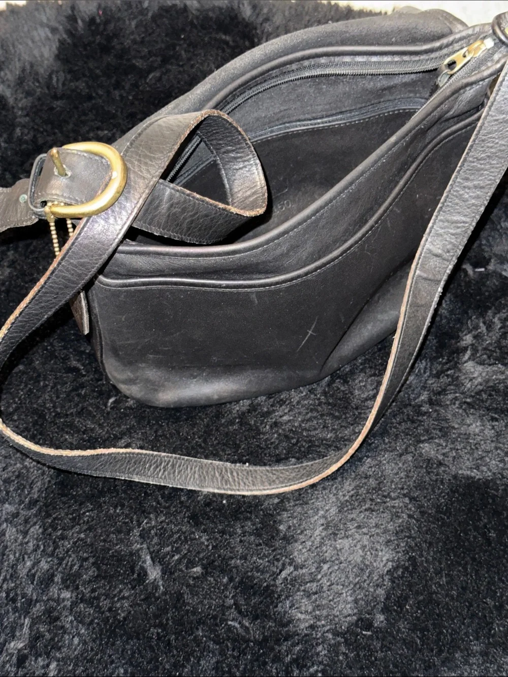 Coach Vintage Black Leather Messenger Flap Bag - Collector Piece📝